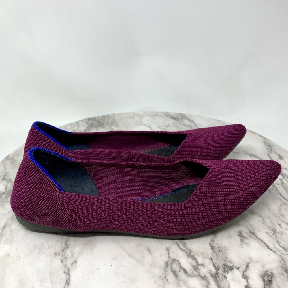 *No Insoles Rothys The Point Stretch Knit Orchid Ballet Flats 7.5 Retired Sporty - Picture 2 of 15